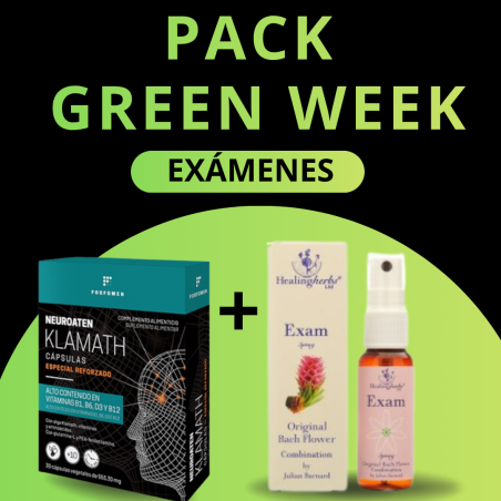 Pack flores de bach examenes 20 ml ( Healing herbs ) + Klamath neuroaten 30 cap ( Fosfomen )