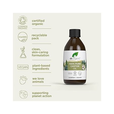 Aceite de ricino 100% puro 250 ml ( Castor Oil ) ( Dr. Organic )